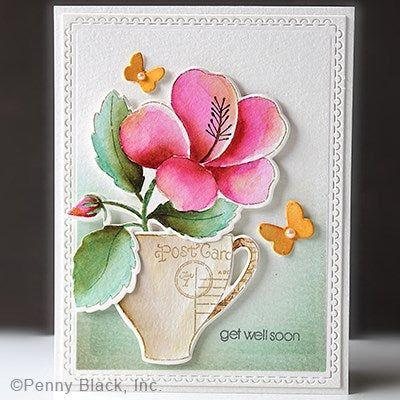 Penny Black In Bloom Cut Out Coordinating Dies 51-824 get well soon