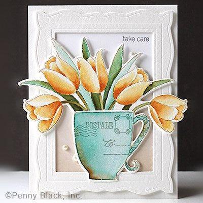 Penny Black Brew-Tea-Ful Cut Out Coordinating Dies 51-823 tulips