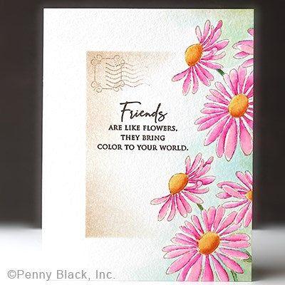 Penny Black Blooms Clear Stamp and Die Set friends