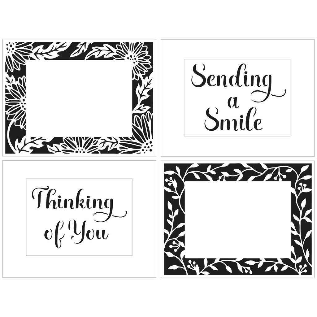 The Crafter’s Workshop A2 Sunflowers Vines Frames Stencil tcw6039