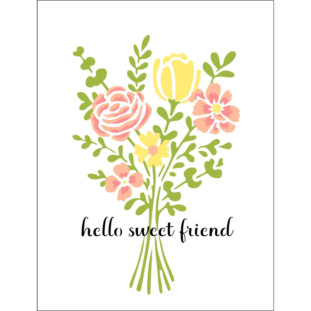 The Crafter’s Workshop Layered Floral Bouquet 8.5x11 Stencils tcw6062 hello sweet friend