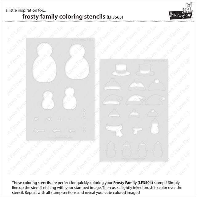 Lawn Fawn Frosty Family Coloring Stencils lf3563 Individual Stencils