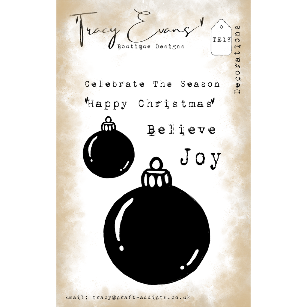 Tracy Evans Boutique Designs Decorations A7 Clear Stamps te18