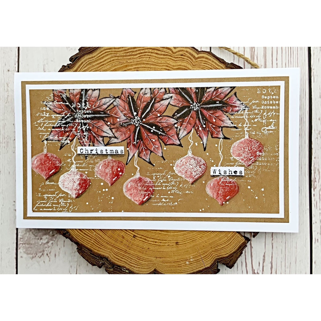 Tracy Evans Boutique Designs Poinsettia A7 Clear Stamps te20 christmas wishes