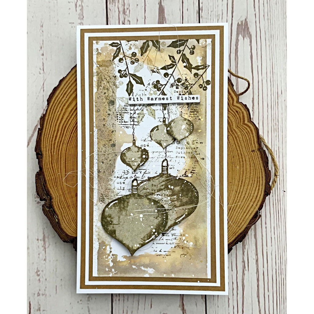 Tracy Evans Boutique Designs Holly and Berries A7 Clear Stamps te21 with warmest wishes