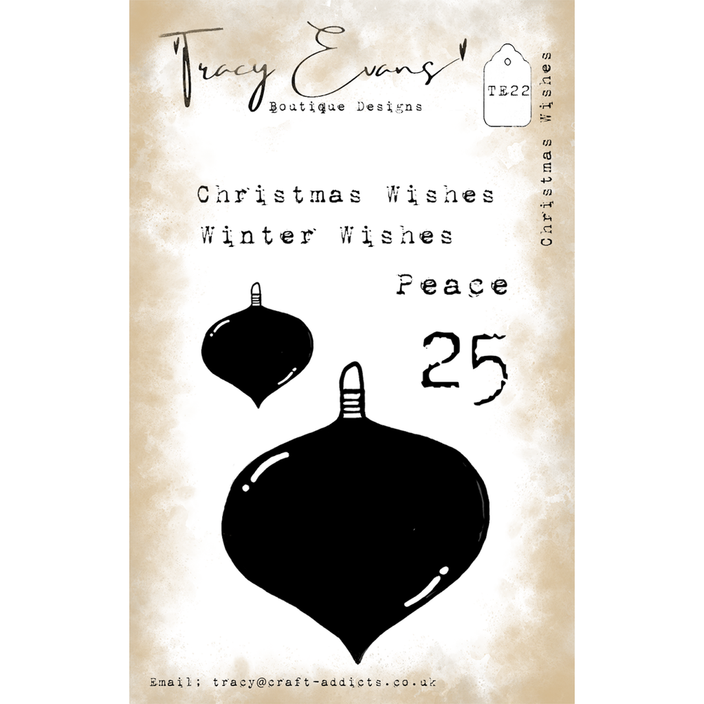 Tracy Evans Boutique Designs Christmas Wishes A7 Clear Stamps te22