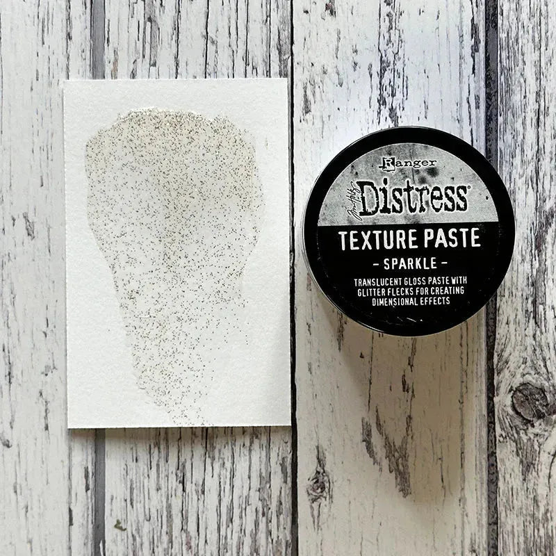 Ranger Tim Holtz Distress Texture Paste Sparkle And Black Opaque Bundle sparkle swatch