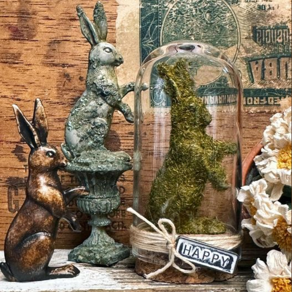 Tim Holtz Idea-ology SALVAGED RABBITS th94303 Display bunnies