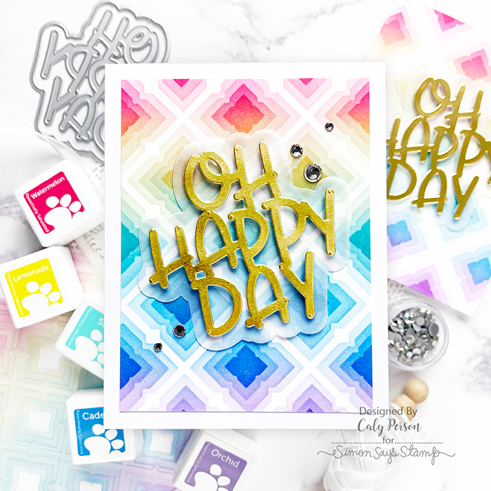 Simon Says Stamp Stencils Tiled Art 1020mt Be Bold Birthday Card | color-code:ALT06