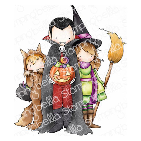 Stamping Bella Tiny Townie Trick or Treaters Cling Stamp eb1254