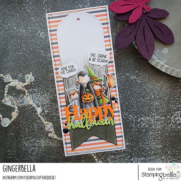 Stamping Bella Tiny Townie Trick or Treaters Cling Stamp eb1254 happy halloween