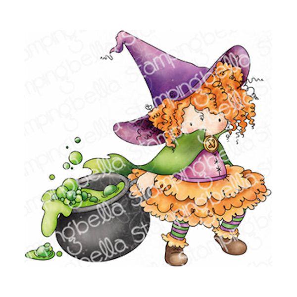 Stamping Bella Tiny Townie Wanda the Witch & Her Cauldron Cling Stamp eb1251