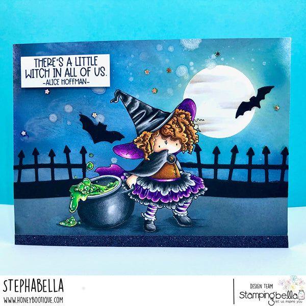 Stamping Bella Tiny Townie Wanda the Witch & Her Cauldron Cling Stamp eb1251 halloween