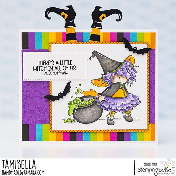 Stamping Bella Tiny Townie Wanda the Witch & Her Cauldron Cling Stamp eb1251 halloween costume