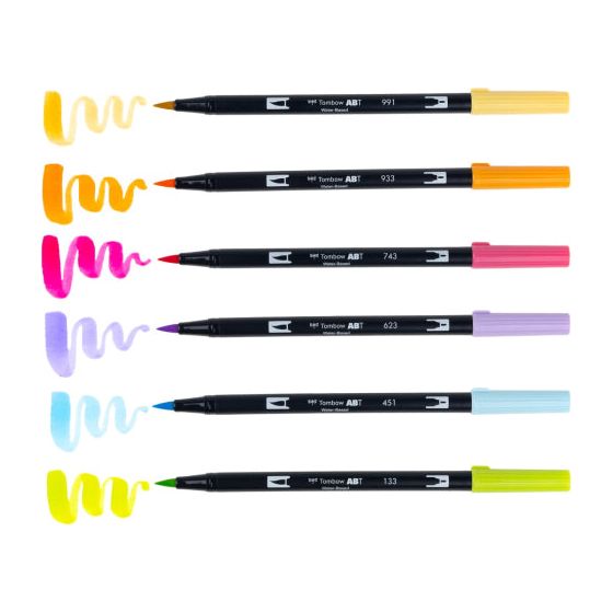 Tombow Yay Sorbet Dual Brush Pen Art Markers 56240 brush tip