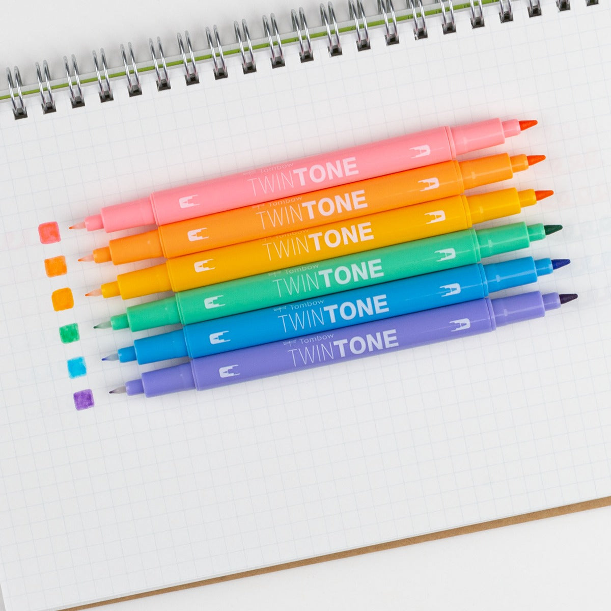 Tombow Fudenosuke Pastel Brush Pen Set of 6