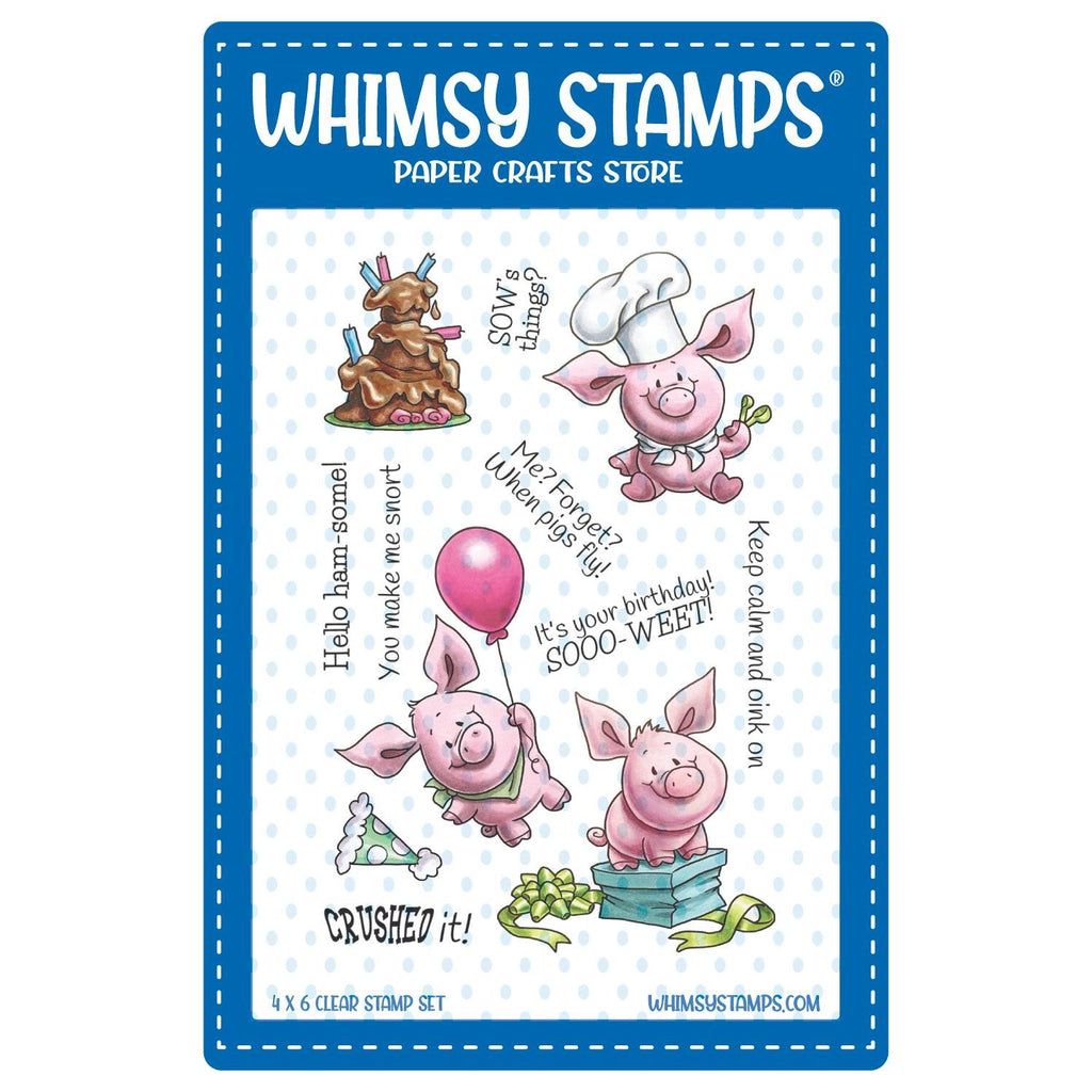 Whimsy Stamps Piggies Crushed It Clear Stamps c1431