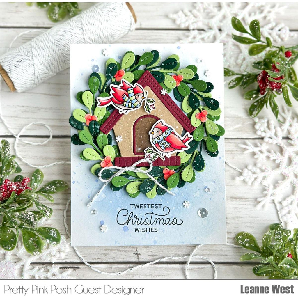 Pretty Pink Posh Winter Birds Clear Stamps birdhouse