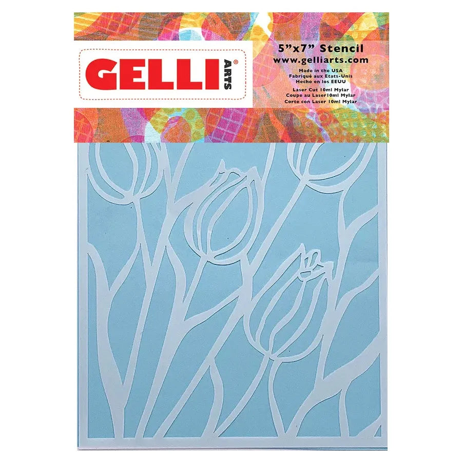 Gelli Arts Tulip Stencil for Printing Plates