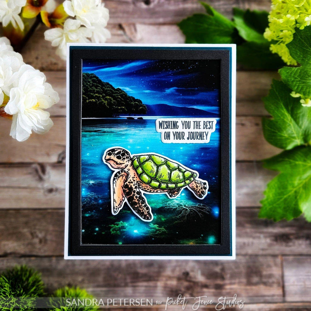 Picket Fence Studios A Sea Turtle's Journey Stamp and Die Bundle wishing you the best