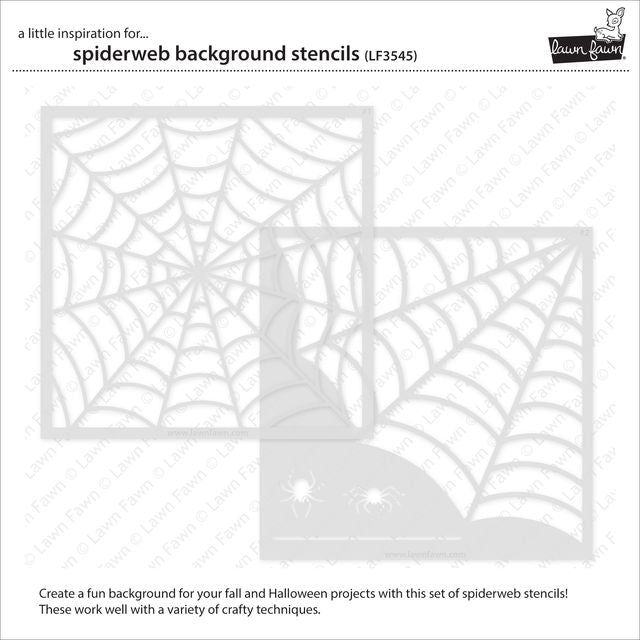 Lawn Fawn Spiderweb Background Stencils lf3545 Set of 2 Stencils