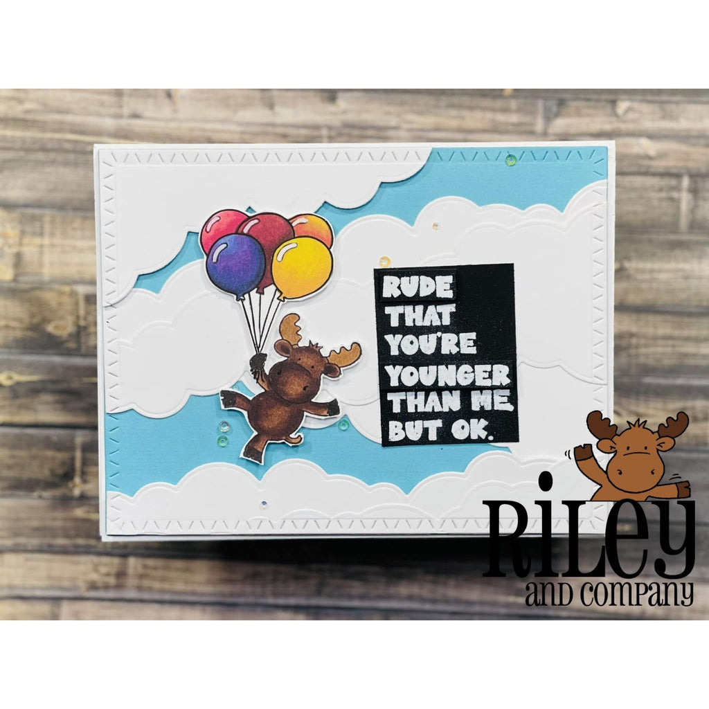 Riley and Company Funny Bones Rude Cling Rubber Stamp rwd-1145 Balloons