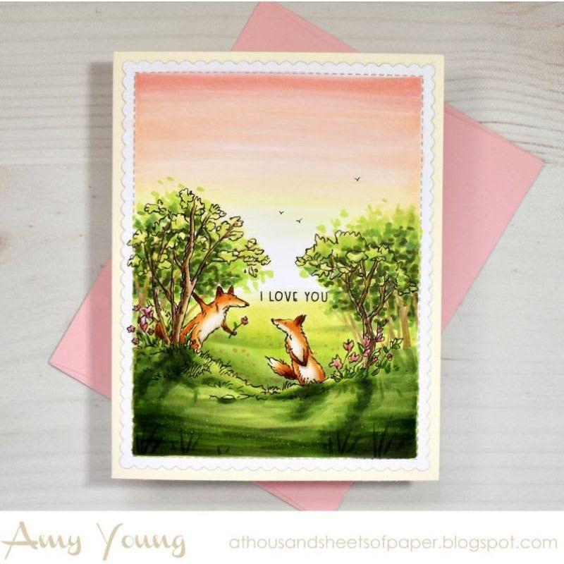 Colorado Craft Company Anita Jeram Forever Foxes Clear Stamps aj942 i love you