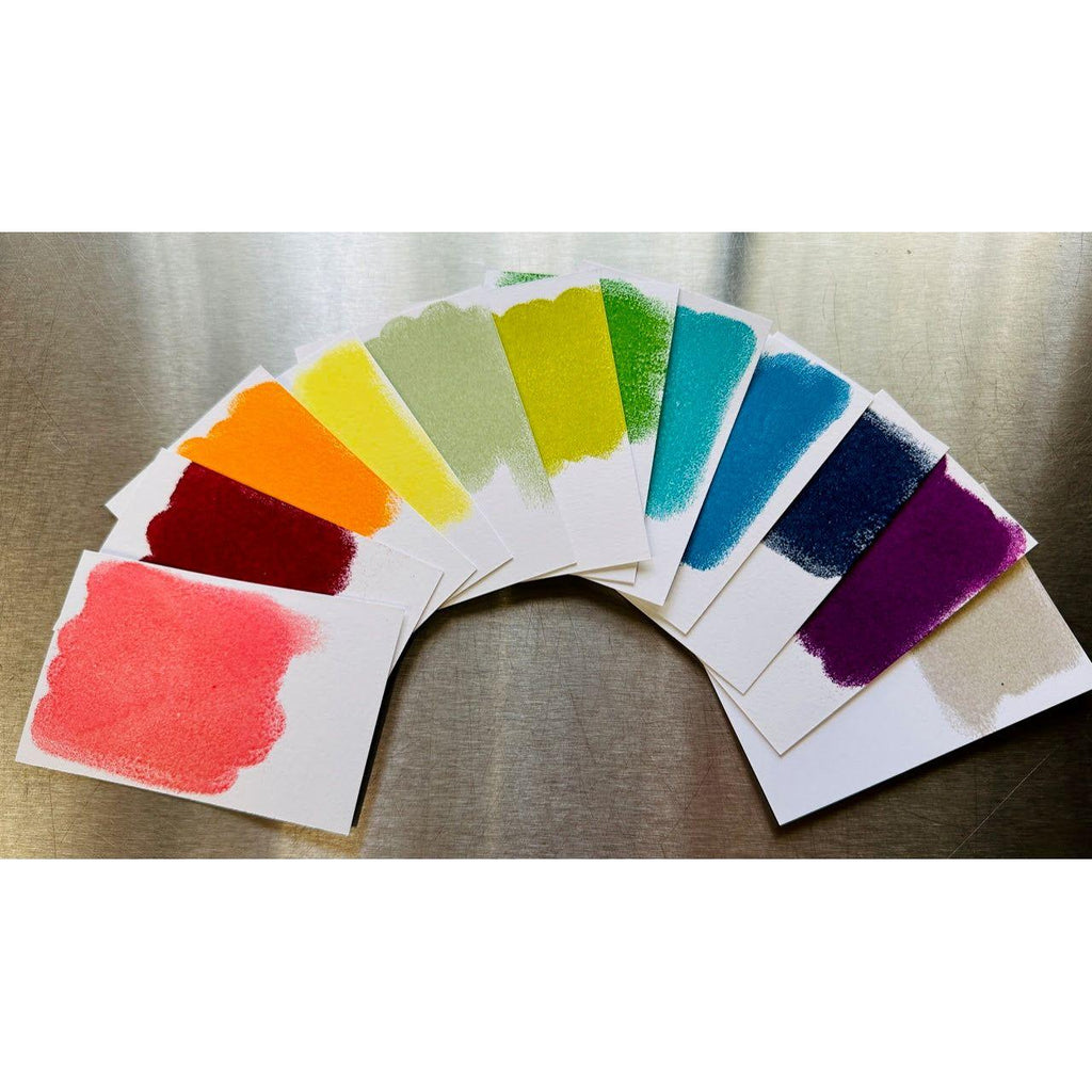 Tim Holtz Distress Embossing Glaze Chipped Sapphire Ranger tde84068 Card Swatches