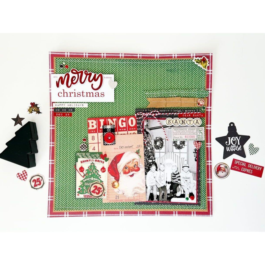 Simple Stories Vintage Dear Santa 12 x 12 Basics Kit 20815 santa