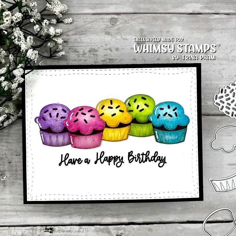 Whimsy Stamps Cupcake Die Set wsd247 happy birthday