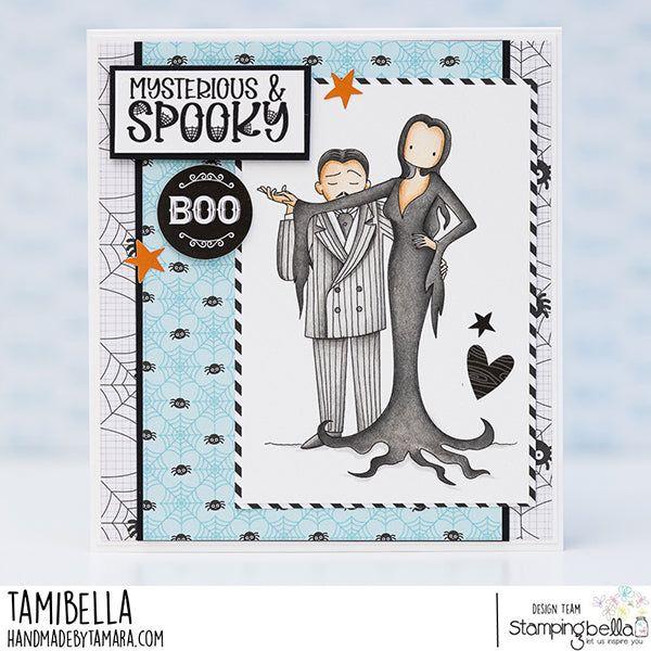 Stamping Bella Uptown Goth Parents Cling Stamp eb1256 boo morticia gomez