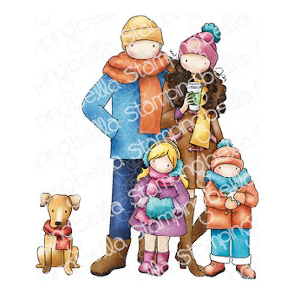 Stamping Bella Uptown Winter Family & Dog Cling Stamps eb1265