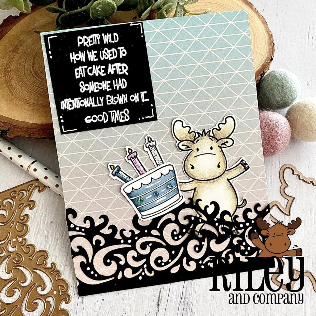 Riley and Company Funny Bones Intentionally Blow On It Cling Rubber Stamp rwd-1150 Cake