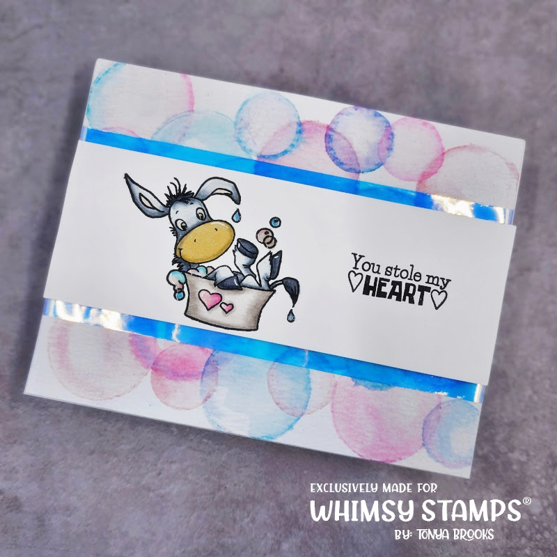 Whimsy Stamps Donkey Love Outline Dies wsd245 bubbles