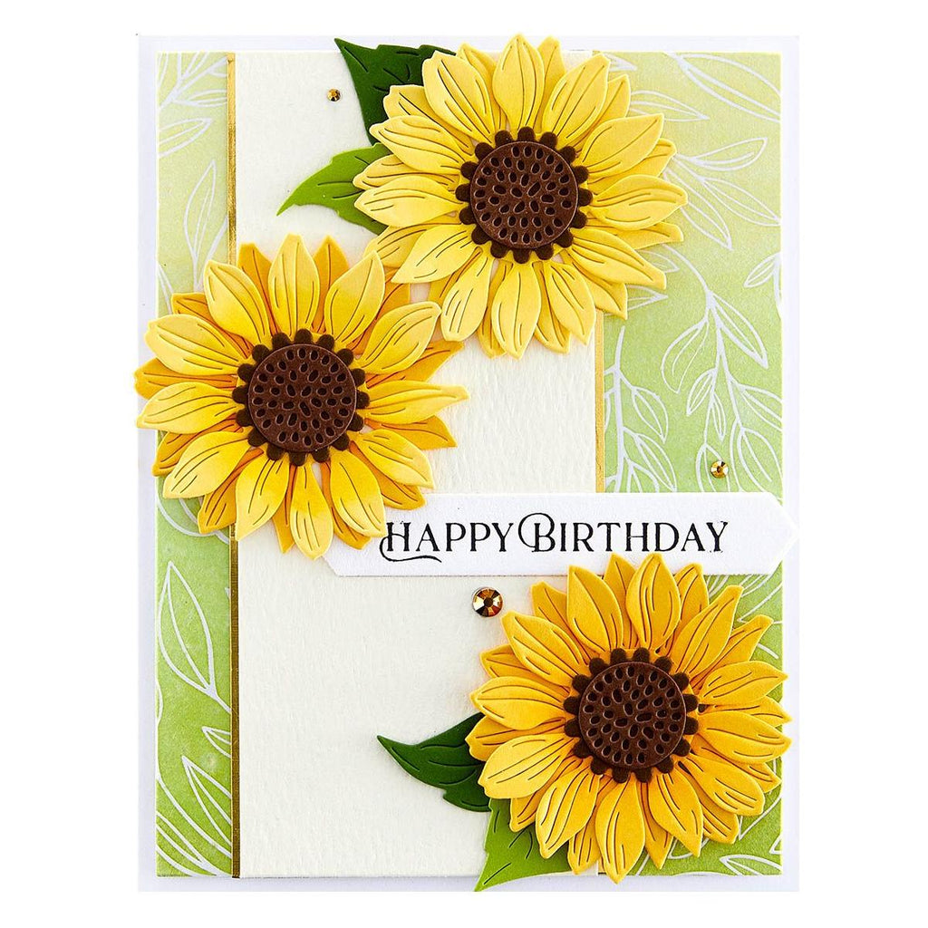 s3-494 Spellbinders Sunflower Serenade Etched Dies happy birthday