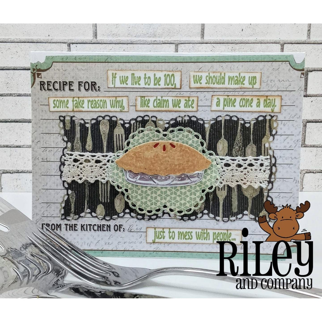 Riley And Company Funny Bones If We Live to be 100 Cling Rubber Stamp rwd-1147 Pie