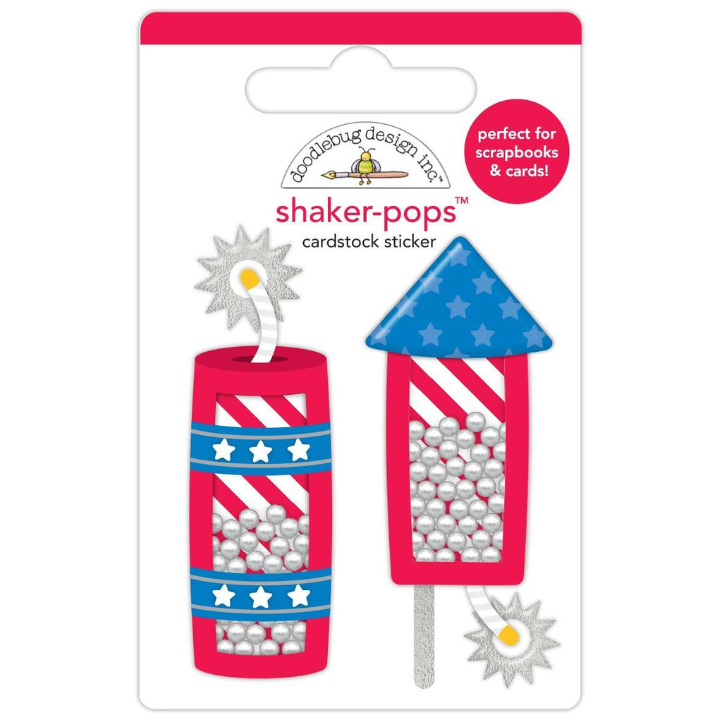 Doodlebug Freedom Fireworks Shaker-Pops 3D Stickers 8505