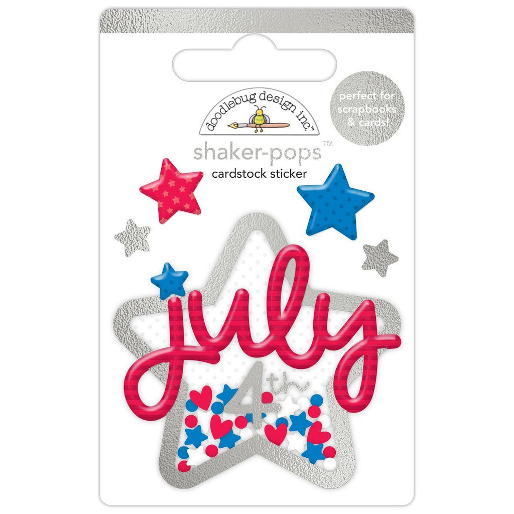 Doodlebug July 4th Shaker-Pops 3D Stickers 8506