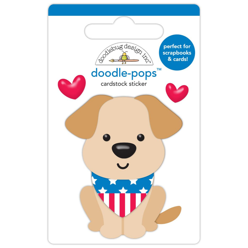 Doodlebug Patriotic Puppy Doodle-Pops 3D Stickers 8507