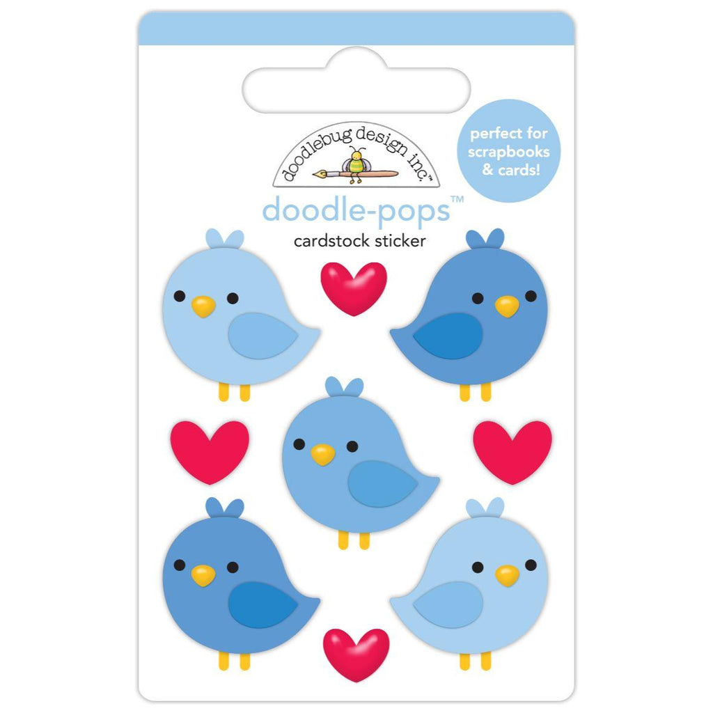 Doodlebug Blue Birds Doodle-Pops 3D Stickers 8508