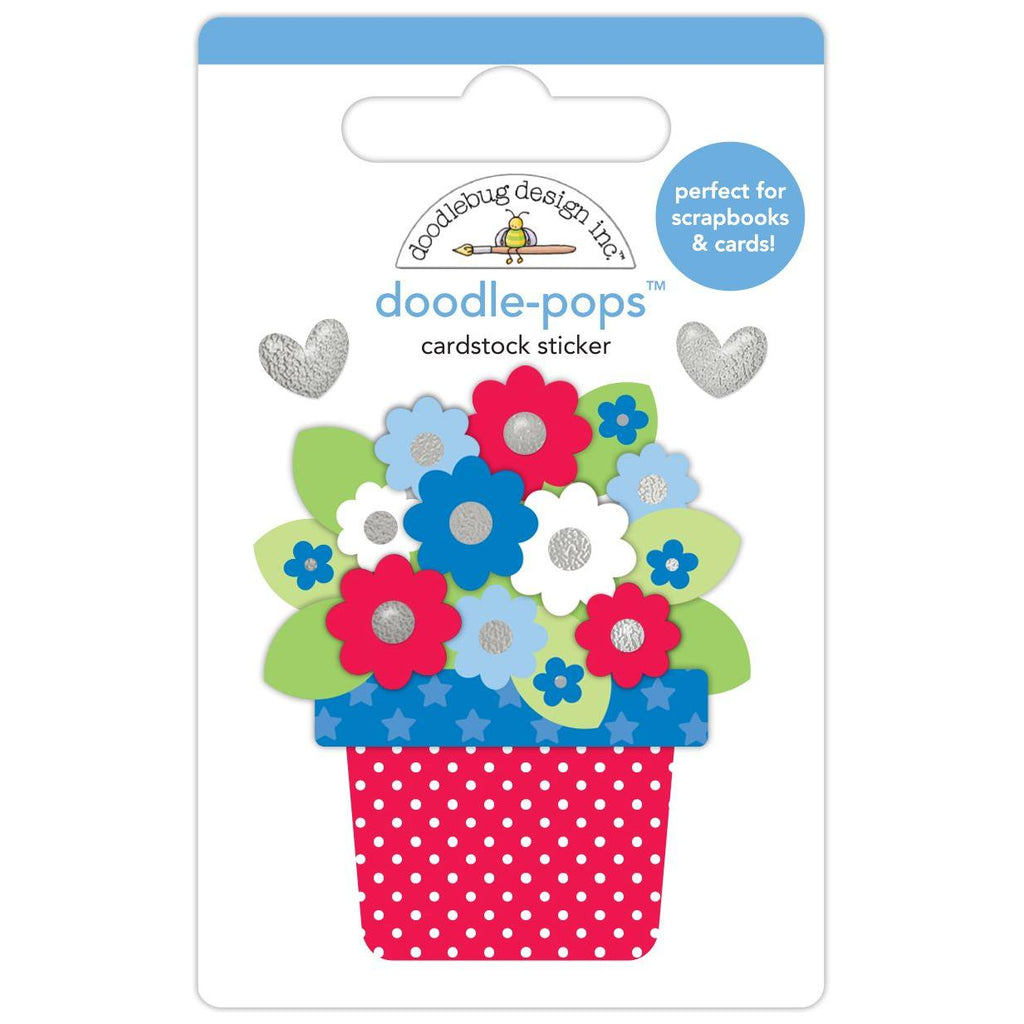 Doodlebug Festive Floral Doodle-Pops 3D Stickers 8510