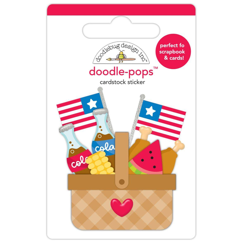 Doodlebug Picnic Party Doodle-Pops 3D Stickers 8511