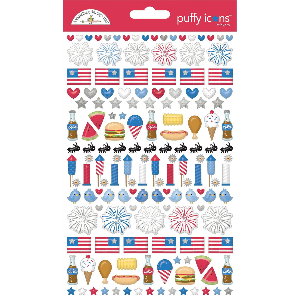 Doodlebug Hometown USA Puffy Icons Stickers 8514