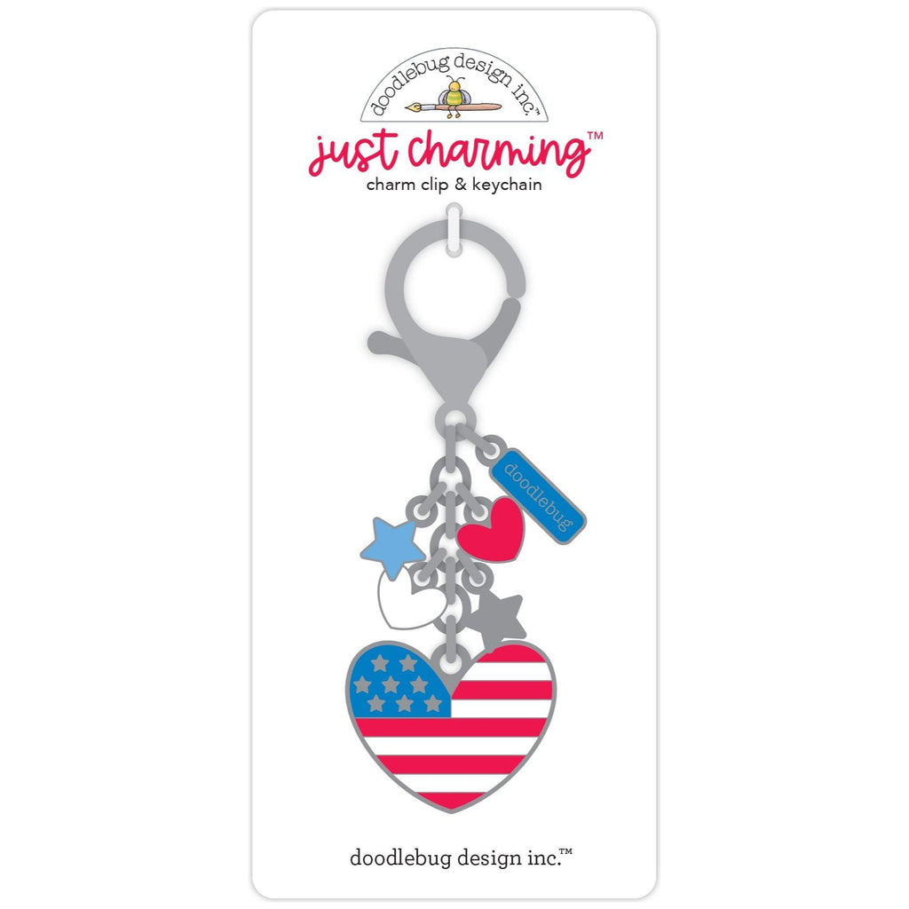 Doodlebug Land That I Love Just Charming Clip and Keychain 8516