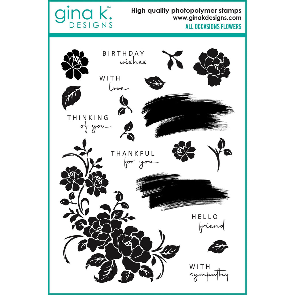 Gina K Designs All Occasion Flowers Clear Stamps gkd225