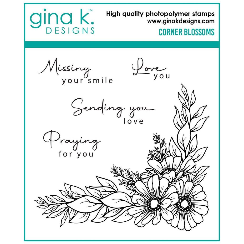 Gina K Designs Corner Blossoms Clear Stamps gkd228