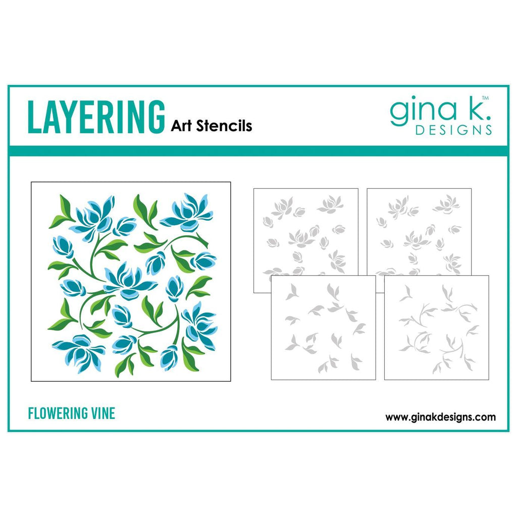 Gina K Designs Flowering Vine Layering Stencil Set gkdst71