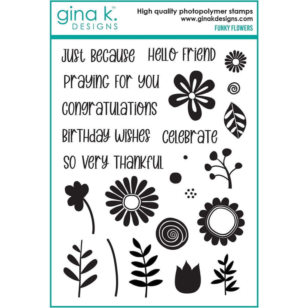 Gina K Designs Funky Flowers Clear Stamps bs66