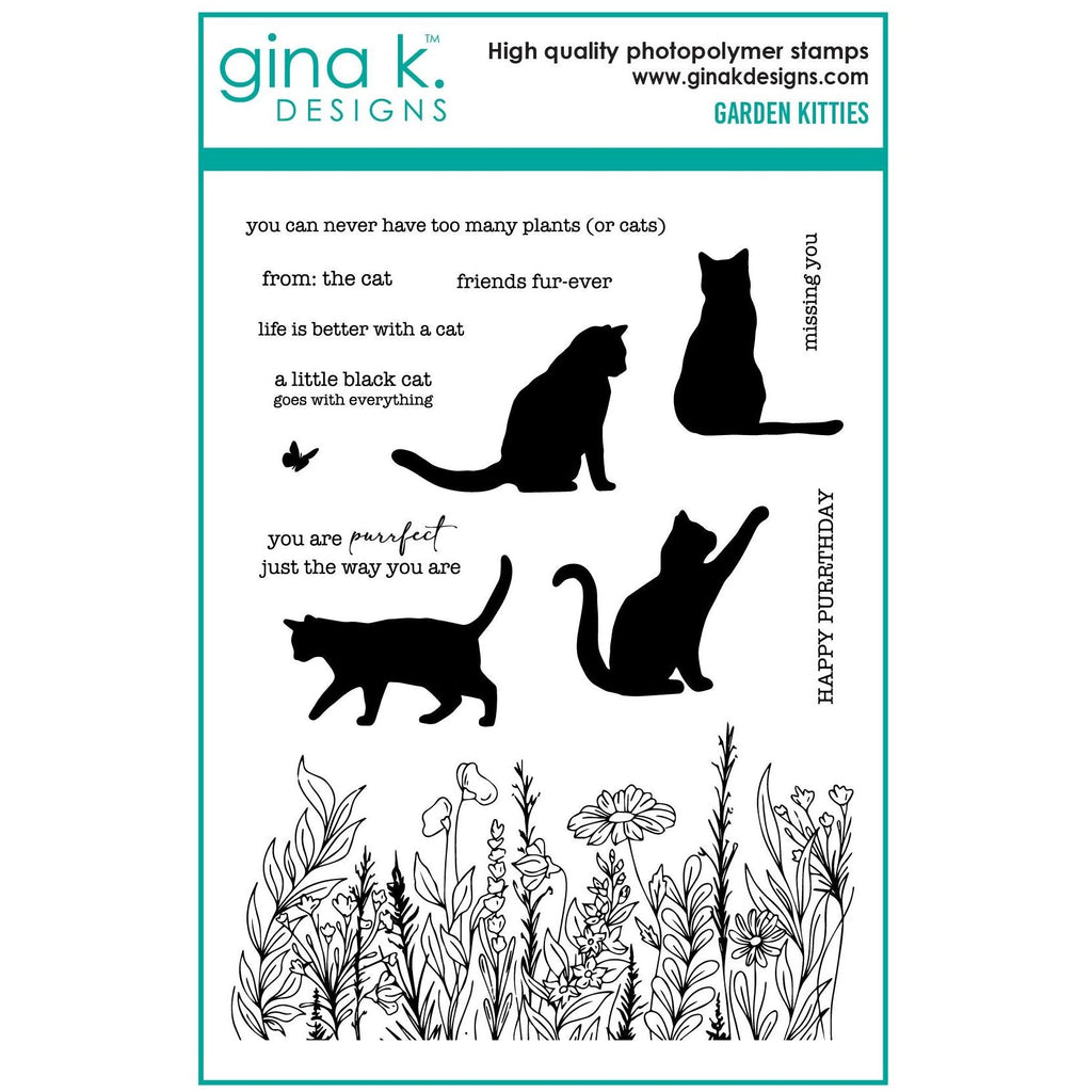 Gina K Designs Garden Kitties Clear Stamps hs56