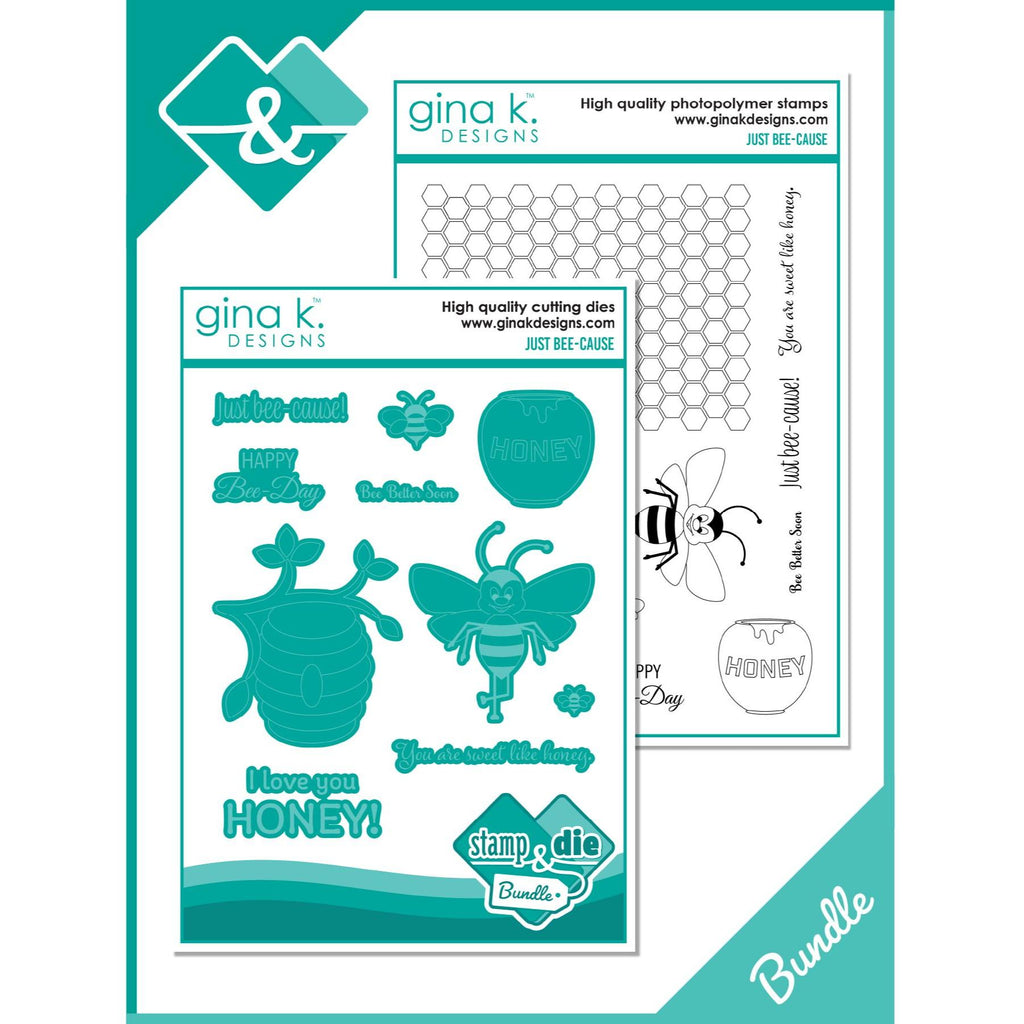 Gina K Designs Just Bee-cause Clear Stamp and Die Bundle die0413